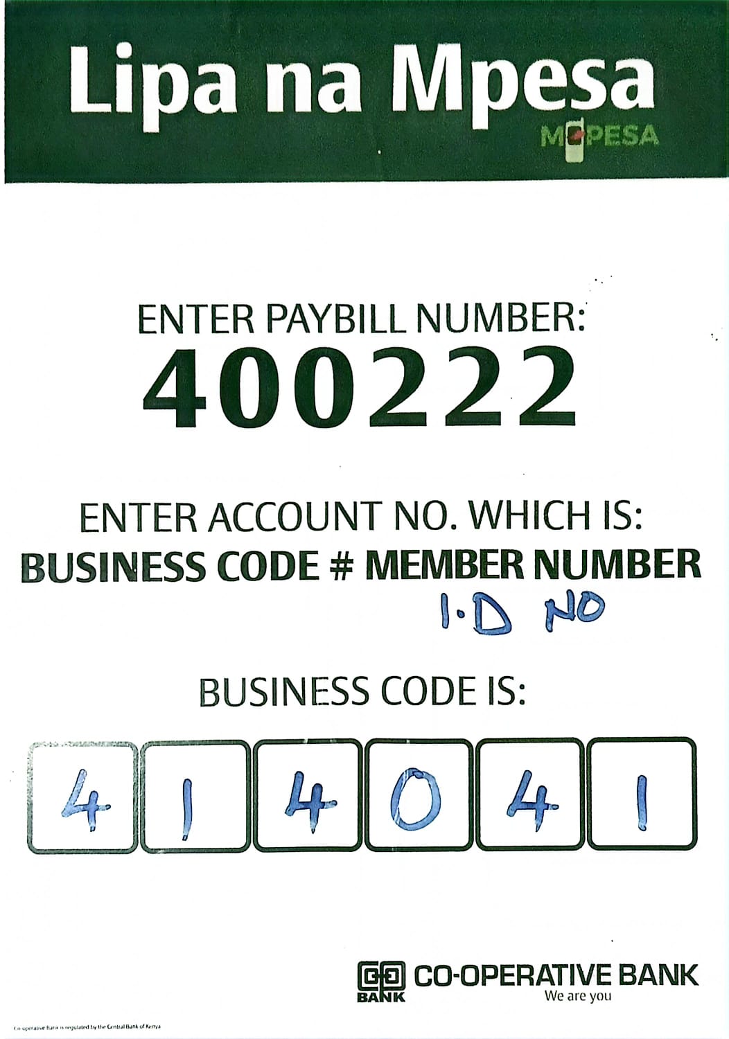 Lipa na Mpesa Instructions